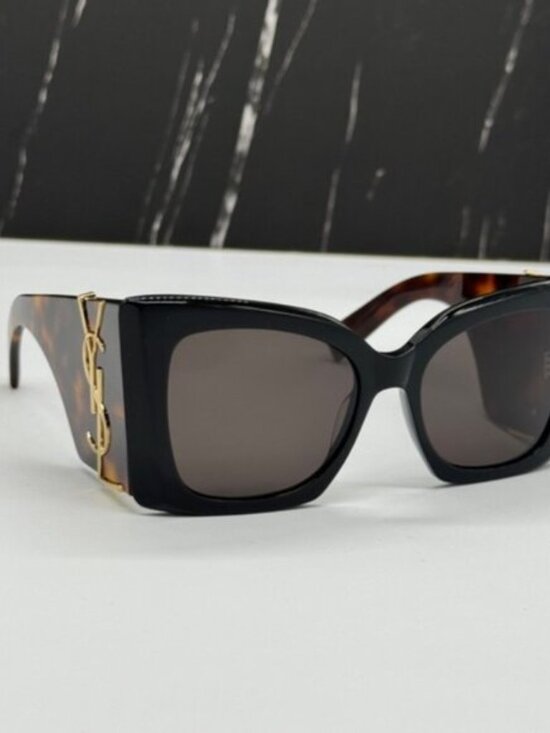 NEW SL M119 BLAZE 003 SAINT LAURENT BLACK HAVANA OVERSIZED SLM119 003 SUNGLASSES main image 6